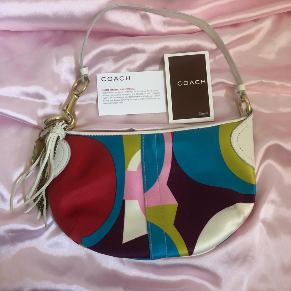 Coach rare multicolor scarf print bag